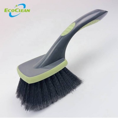 Ecoclean Whole Sale Car Care Flagged Tip Bristle Plastic Car Tire Wheel Hub Car Carpet Washing Brush