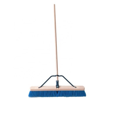 Ecoclean Factory Bsci Commercial Outdoor Sweeping Push Broom,24" Heavy Duty Beech Wood Floor Sweep,Push Broom