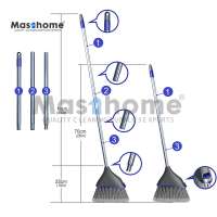 Masthome high quality teeth moulded steel angle broom and dustpan set for indoor cleaning