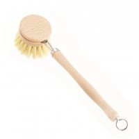 Natural Organic Long Handle Bamboo Wooden Kitchen Dish Brush Biodegradable Removable Pot Brush