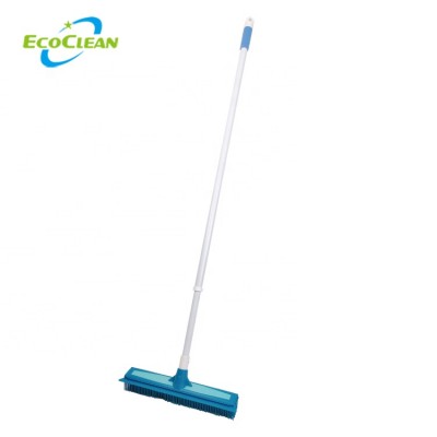 EcoClean 59" Telescopic Handle TPR Rubber Squeegee Pet Dog Cat Hair removal Rubber rake Push Broom