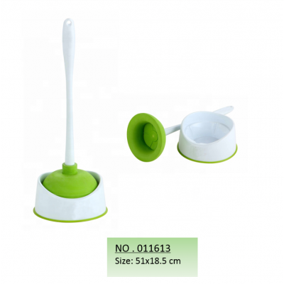 EcoClean  PVC rubber Toilet  Drain Plunger with Holder set