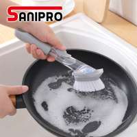 Sanipro Kitchen Sink Pot Dishwashing Brush And Replacement Sponge Head Soap Dispensing Dish Brush Dishwasher Brush