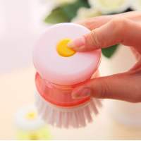 Multifunctional kitchen dish pot soap dispenser with holder liquid dispensing brush for sale