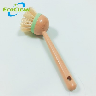 EcoClean Bamboo wooden Long Handle Kitchen Pan Dish Stove Sink bottle cleaning Brush